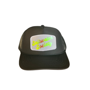 BLACK RETRO MERMAID TRUCKER HAT